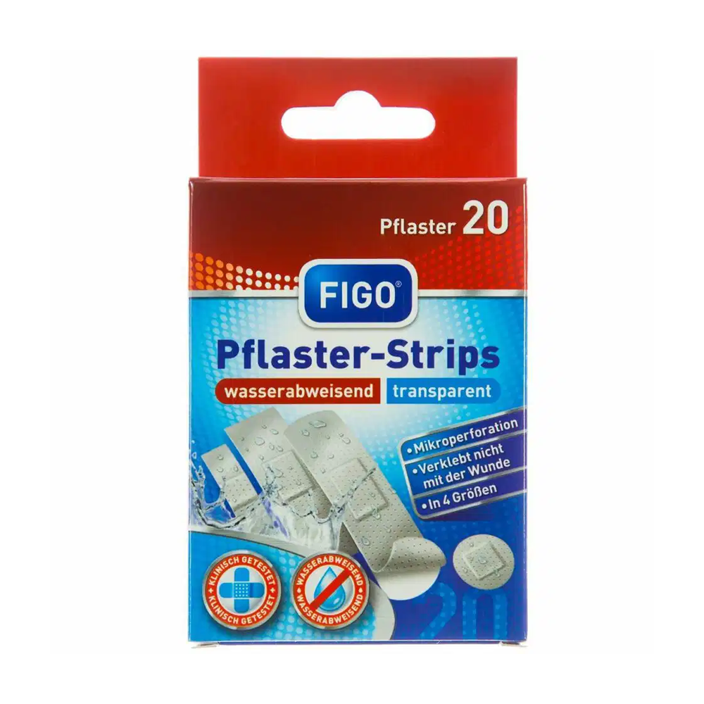 Figo Transparent/Waterpoof Plaster 20Pcs