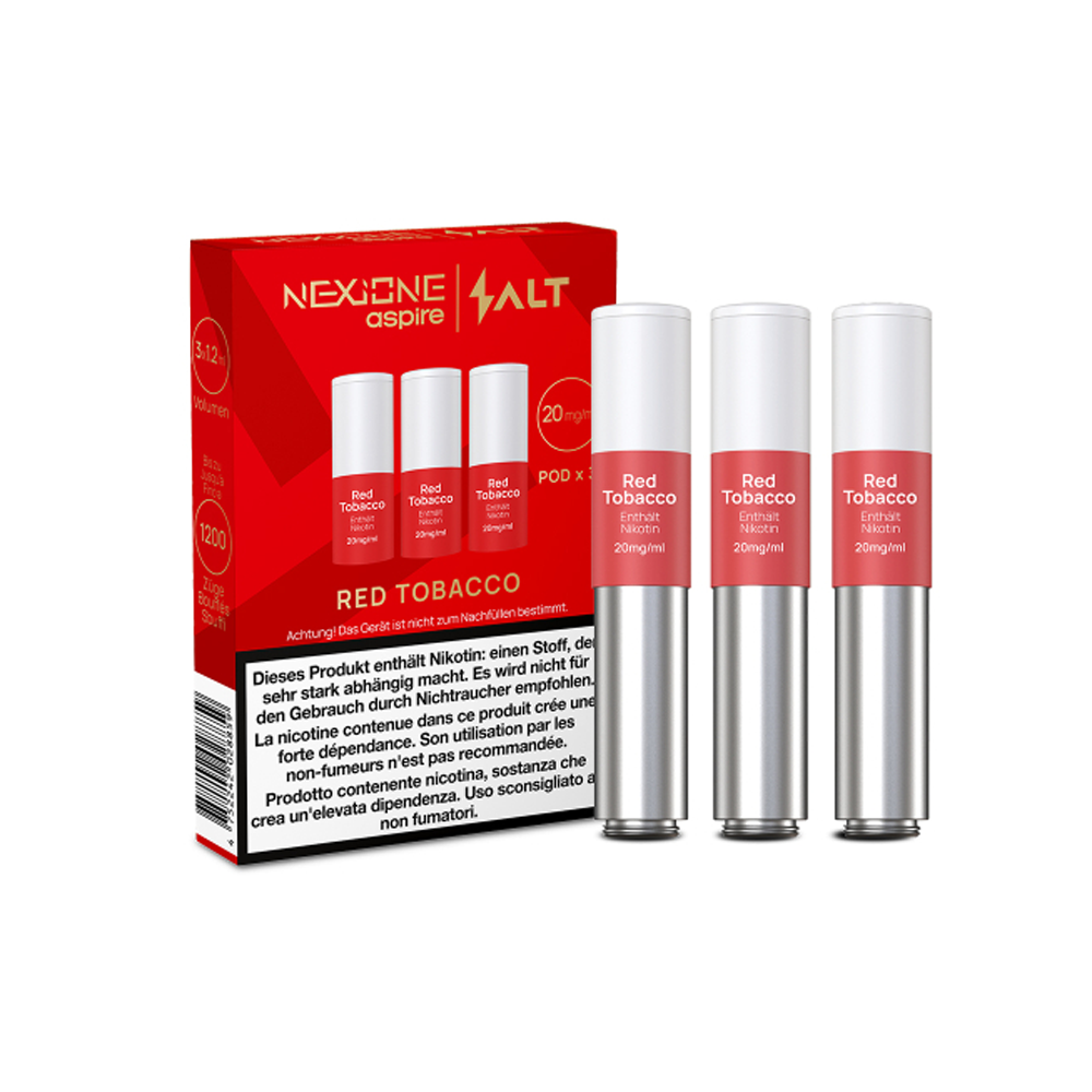 Aspire Nexione Salt Red Tobacco Pod 20Mg 3Pcs