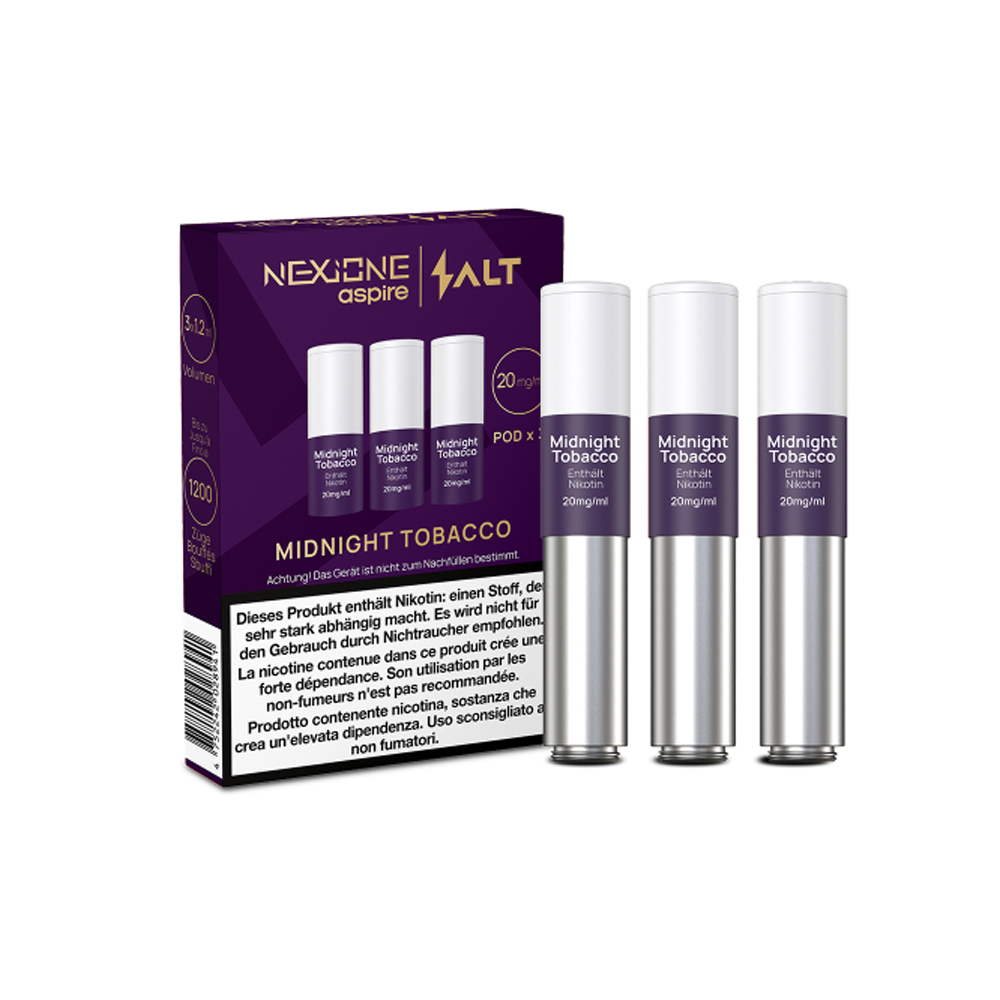 Aspire Nexione Salt Midnight Tobacco Pod 20Mg 3Pcs