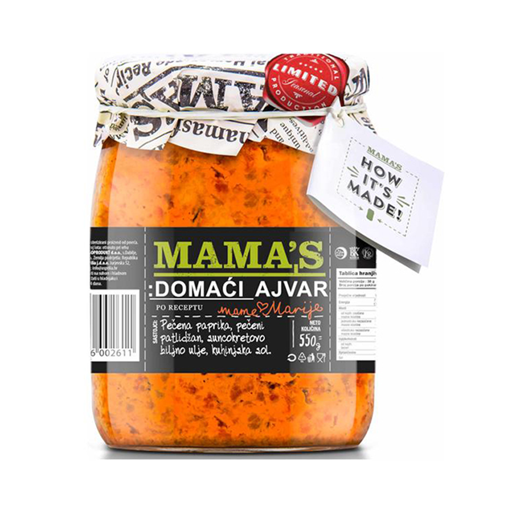 Mama'S Ajvar Mild 550g