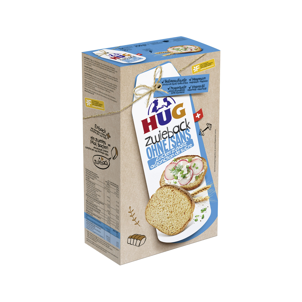 Hug Zwieback Ohne/Sans 250g