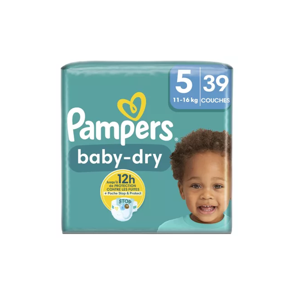 Couches Baby-Dry T5 X39 - Pampers