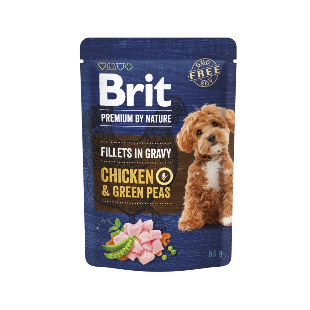 Brit Premium By Nature Filets In Soße Huhn & Erbsen Im Beutel Für Hunde, 85g