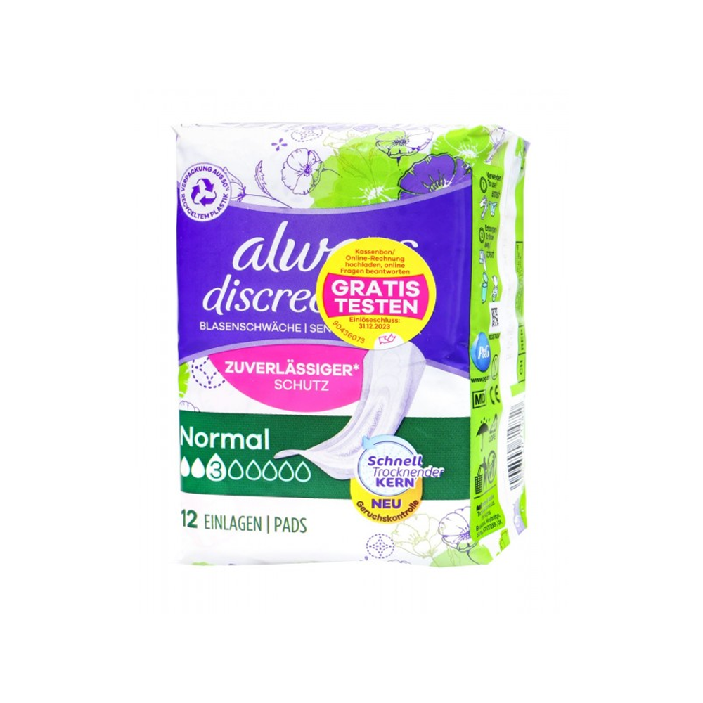 Always Discreet Pantyliner Normal Plus, 12 Pk