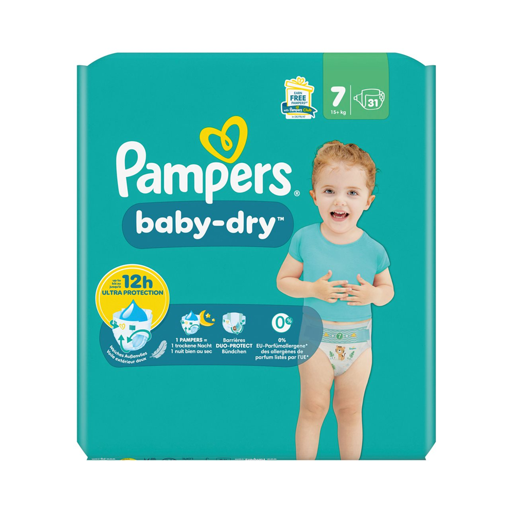 Pampers Baby Dry Gr7 15+kg Large Sparpack 31 Stk