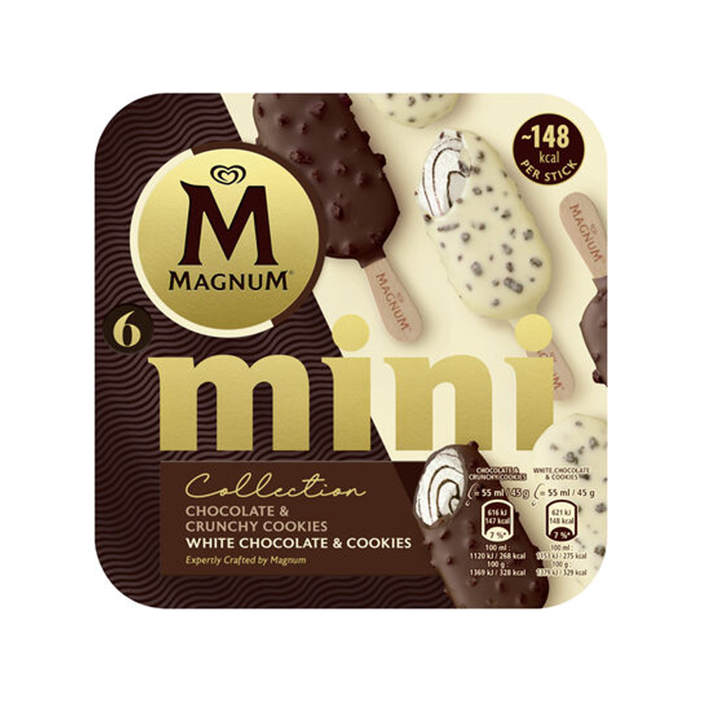 Magnum Glace Bâtonnet Mini Chocolat Blanc & Cookies 6X55ml