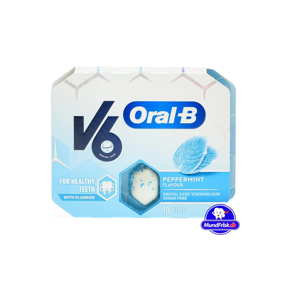 V6 Oral-B Peppermint Tyggegummi Med Fluor
