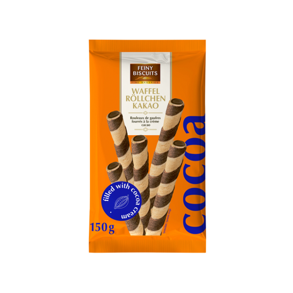 Feiny Biscuits Waffle Rolls With Cocoa Cream Filling-150g